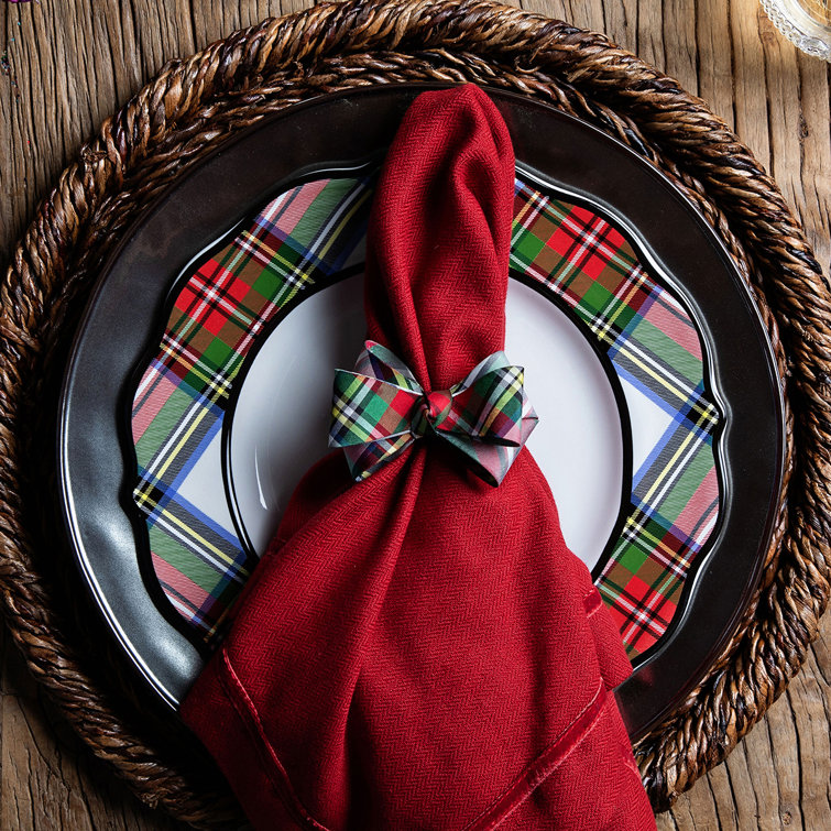 Juliska Tuxedo Stewart Tartan Napkin Ring Perigold